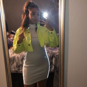 Neon green crop jacket